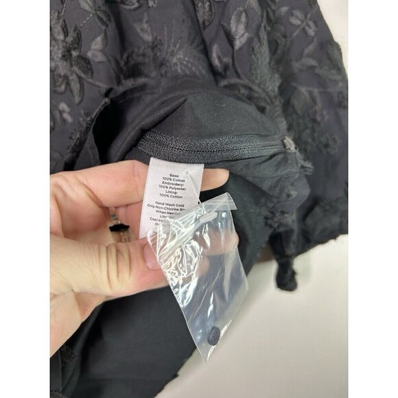 Talbots Embroidered Black Floral Blouse Womens Top Size 14 NWT - Picture 9 of 13